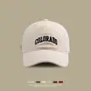 Boné de Baseball com Logo da Letra R para Mulheres, Estilo Coreano Primavera e Outono Nova Moda Aba Larga Que Emagrece o Rosto Boné Esportivo com Proteção Solar para Homens