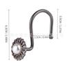 Gancho de metal con cinco cuentas y diseño de flor de ciruelo con incrustaciones antiguas de color rojo con borde cruzado para cortina de ducha de baño