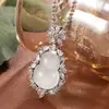 Colgante de calabaza grande de imitación de ágata helado, calcedonia, piedra de jade, lujo incrustado, diseño de collar para suéter, nicho femenino, comparable al jade de imitación