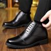 Zapatos de Piel para Hombre 2025 Invierno Tres Juntas de Terciopelo para Hombre Talla Grande Botines Cortos de Caña Alta Formales de Negocio Zapatos de Algodón Dropshipping