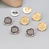 Prata de lei S925 banhada a ouro acessórios de botão em forma de XI vintage com pátina tinta preta material para bijuterias DIY feito à mão com contas