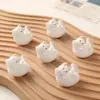 Super Lindo Peluche Peluche Li Estéreo Yoga Gato Blanco Colgante Hecho a Mano DIY Cadena de Teléfono Móvil Accesorios de Joyería
