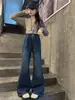 Pantalones de Campana para Niña Otoño/Invierno 2026 Estilo Nuevo Niñas Grandes Elegantes Con Felpa Ajustados Moda Versátil Casual Jeans
