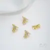 Pulsera DIY de Perlas con Abalorios Espaciadores de Zirconio de Colores Rellenos de Oro de 14 Quilates que Conservan el Color, Mariposa Abeja, Agujero Doble, Fila Doble, Agujero Triple, Fila Triple