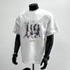 Camiseta de manga corta para hombre con estampado de personaje de marca moderno estilo americano, diseño holgado de verano, estilo high street, camiseta casual de cuello redondo