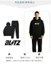 Moletom Americano Streetwear Pesado Outono e Inverno 320g, Modelagem Solta, Gola Redonda, Moletom Cross-border, Moletom com Capuz Personalizado Masculino