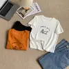 Camiseta de manga corta con estampado de cachorro de dibujos animados estilo coreano, algodón suave, top versátil de verano, popular camisa de manga media