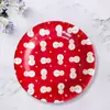 Serie Navideña Platos Desechables de Papel Fiesta de Picnic Cena Suministros Domésticos Comerciales Platos de Papel