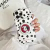 Design de Cachorro Fofo com Manchas de Vaca Preto e Branco Adequado para Capa de Celular Apple 17, Capa Macia à Prova de Choque com Cobertura Total para iPhone 16 com Suporte 3D