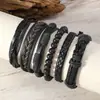 Verano 2024 nuevo temu venta caliente transfronteriza simple moda retro pulsera de cuero tejida a mano multicapa con cuentas