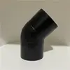 Accesorios para tubería de PE tipo tope codo de 45 grados curva pequeña 110 160 200pe accesorios de unión para tubería de agua conector termofusionable