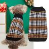 Suéter para cães padrão vintage Padrão xadrez alce lapela de malha design moda quente roupas clássicas para animais de estimação