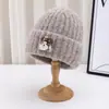 Chapéu de Lã com Cabeça Grande de Filhote para Mulheres no Outono e Inverno, Fashion e Fofo com Proteção para Orelhas, Chapéu de Tricô Quente Masculino, Chapéu para Frio, Exportação