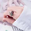 Anillo Pixiu de Granate de Moneda de Cobre para Mujer Estilo Nicho Retro Ins Plata Tailandesa Personalizado Creativo Anillo de Dedo de Rubí Rojo Ajustable