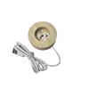 Adorno Redondo de Madera Maciza con Bola de Cristal Blanca y Base Luminosa, Luz de Noche de Madera de Enchufe Directo, Versión Enchufable para Navidad