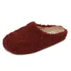 Nuevas zapatillas de media punta para mujer estilo 2026 con forro interior de algodón cálido, exterior de felpa, plataforma versátil de suela gruesa para otoño e invierno, aumento de altura