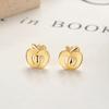 Pendientes de hilo de manzana de plata de ley 925 para mujer, diseño con personalidad, estilo elegante, con forma de hueso de oreja de fruta y uña.