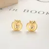 Aretes de Hilo de Manzana para Mujer Plata de Ley 925 Nuevo Estilo 2024 Moda Personalizada Aretes de Hélice de Fruta Joyería de Oreja Elegante Ins