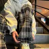 Calça de Xadrez Retrô Americana para Homens e Mulheres, Nova Coleção Outono 2025 Cintura Alta Fluida Perna Larga Casual de Lã Longa