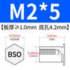 Acero al Carbono Galvanizado Espárrago de Agujero Ciego Tuerca Hexagonal Columna Chasis Lámina Metálica Placa de Presión Tuerca Columna Bso-M2M2.5M5M6M8