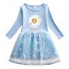 Vestido de manga larga para niña ropa de otoño 2022 Primavera y Otoño nuevo para niños estilo occidental falda estampada niña pequeña malla falda de primavera
