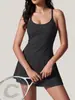 Amazon Europa e América Vestido Esportivo Fitness Yoga Anti-exposição Alça Fina Vestido Corrida ao Ar Livre Saia de Tênis Mulher
