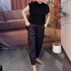 21529 Damei Ai Yuan Moda Nova Verão 2025 Camisa Básica Lisa Calça Afunilada de Bolinhas Roupas Femininas Emagrecedoras