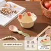 Conjunto de Tigelas e Pratos Fresco e Simples Padrão Floral Tigela Louça de Cerâmica Doméstica Tigela de Arroz Tigela de Sopa Coração de Menina Tigela de Salada Tigela para Macarrão Instantâneo