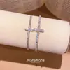 Pulsera con colgante geométrico de circonita cúbica de lujo ligera estilo francés, un diseño de nicho y de alta gama, versátil y elegante, que irradia un encanto simple y elegante, perfecta para mujeres