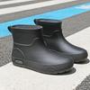 Botas de Lluvia Suela Suave Zapatos de Goma para Exterior Botas Martin de Moda para Adulto de Mujer Forrado de Felpa Antideslizante Cálido Espesado Zapatos Nuevos Impermeables
