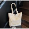 Bolsa de Lona Nueva Colección Primavera-Verano 2026 Transfronteriza, Diseño Simple y Moderno en Forma de Corazón con Colores Contrastantes, Bolsa de Lona Versátil para Uso Casual y de Viaje