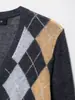 Suéter de Punto Suave con Cuello en V Acolchado de Manga Larga Retro para Mujer Cárdigan de Manga Larga Nuevo Estilo Estilo Transfronterizo Europeo y Americano