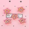 Hebilla de Taladro de Disco Estrella Flor Multicolor Cuentas Estrella de Cinco Puntas Accesorios para el Cabello DIY Flor Colorida de Tres Capas Diamantes de Imitación Hebilla de Taladro de Garra