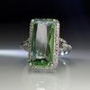Rongyu SHEIN Venta Caliente Moda Anillo Oliva Esmeralda Europa y América Anillo de Personalidad Exagerada Transfronterizo Nueva Joyería