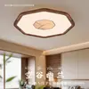 Luminária de teto chinesa minimalista em madeira de nogueira com estética estilo Song para sala de estar, quarto, sala de jantar, luminária LED inteligente para casa
