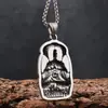 Collar para Hombre con Colgante de Serpiente y Buda Vintage Desgastado, Amuleto Protector Zen Estilo Chino, Accesorio Largo Antidesvanecimiento