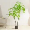 Bambu Nandina Artificial Planta Fresca em Vaso para Sala de Estar, Sala de Chá, Uso Comercial, Peça Decorativa Grande de Chão, Planta Verde Falsa para Paisagismo, Alta Simulação