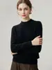 Suéter de Caxemira 100% caxemira pura de cabra suéter de gola redonda para mulheres, malha slim-fit de outono e inverno, top base macio e quente