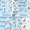 Papel de Fundo Tema Natal Azul Ww208 Material de Papel Criativo Cultural para DIY Boneco de Neve Pequeno Papel de Fundo para Colagem Decorativa