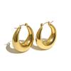 Pendientes Metálicos Versátiles Estilo Ins Europeo y Americano Pendientes de Aro Geométricos Chapados en Oro de 18K Pendientes para Mujer de Comercio Exterior Transfronterizo Venta al por Mayor