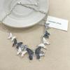 Lujo Ligero Gama Alta Elegante Set de Collar y Aretes de Mariposa Diseño Dulce Femenino Elegante de Dama Joyería de Moda