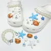 Novos charms de estrela-do-mar e água-viva transparentes para tamancos, fivelas de decoração para sapatos, charms de corrente de contas DIY removíveis
