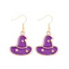 Aretes de serie de Halloween al por mayor del fabricante, aterradores y divertidos, fantasma, murciélago, araña, aretes de calavera