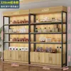 Prateleira Vitrine Multicamadas Altura de Prateleira Ajustável Rack de Armazenamento Aço Madeira Rack de Exibição de Chão Simples Supermercado Armazenamento Multicamadas