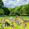 Placa Oca de PP Placas de Jardim de Animais Leão Tigre Elefante Placas de Jardim Placas para Gramado Externo Placa de Plástico