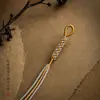 Nuevo llavero tejido a mano estilo chino estilo Xizang, artículo decorativo, cadena para teléfono, accesorio colgante para bolso semiacabado