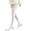 Calcetines Altos de Conejito Rosa Suave Estilo Lolita de Terciopelo para Chicas Dulces y Lindas Nuevos