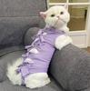 Esterilização de gatos roupas cirúrgicas para gatos femininos roupas de desmame pós-operatório anti-mordida anti-lambida respirável elástico de quatro patas para gatos roupas para animais de estimação