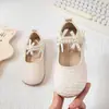 Zapatos de Cuero Estilo Ballet Coreano para Niñas 2026 Otoño Nuevo Versátiles Perla Poco Profundos Zapatos Mary Jane para Niñas