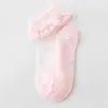 Calcetines de Niña 2026 Verano Borde de Encaje Ultra Delgados Bebé Infantil Princesa Calcetines de Seda de Hielo Cristalinos para Niños